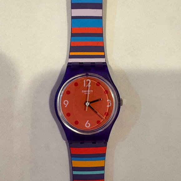 Swatch Watch- Colorful Striped Watch - Picture 2 of 4